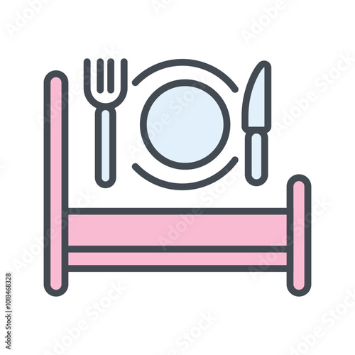 Breakfast in Bed Vector Icon