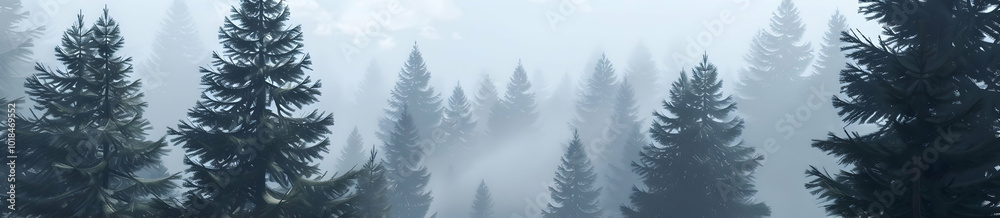 A misty forest of tall pine trees, foggy, photorealistic, ultra-detailed, white background, wide shot A misty forest of tall pine trees, foggy, photorealistic, ultra-detailed, white background, wide shot
