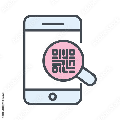 QR Code Authentication Vector Icon
