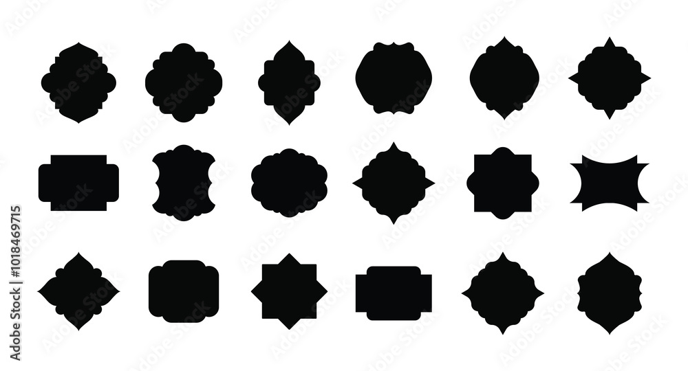 Decorative black frame shape illustration set design Decorative black frame shape illustration set design