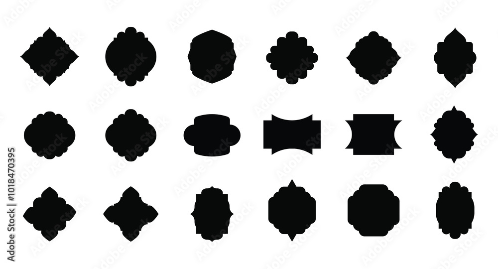Decorative black frame shape illustration set design Decorative black frame shape illustration set design