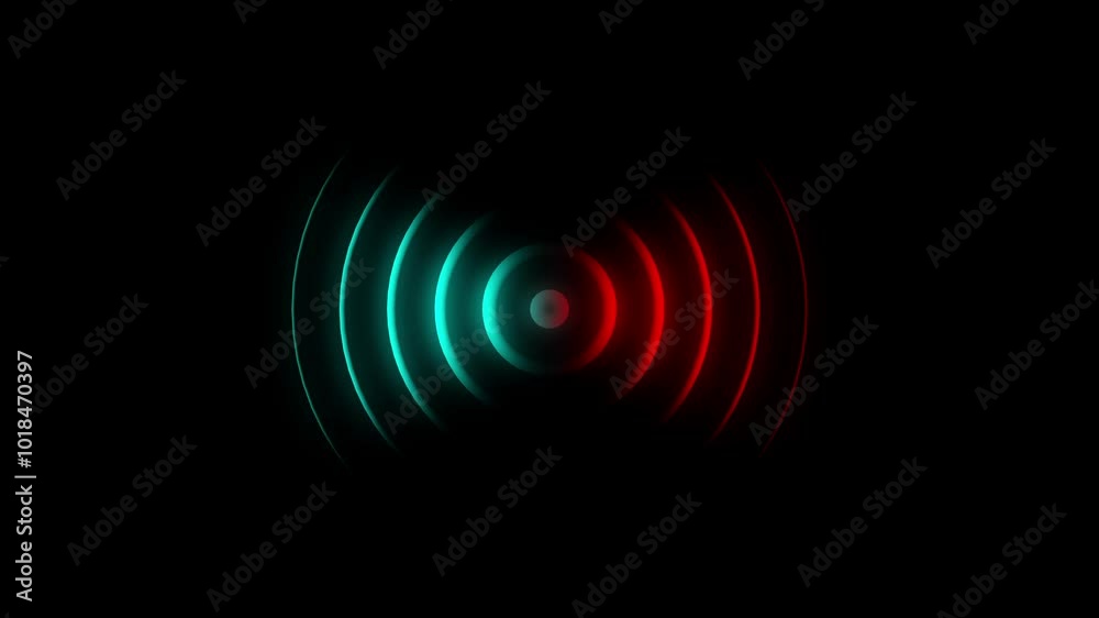 Colorful arc waves motion graphics with night background. Animation of Radio wave screen background . Radar waves concept . Colorful arc waves motion graphics with night background. Animation of Radio wave screen background . Radar waves concept .