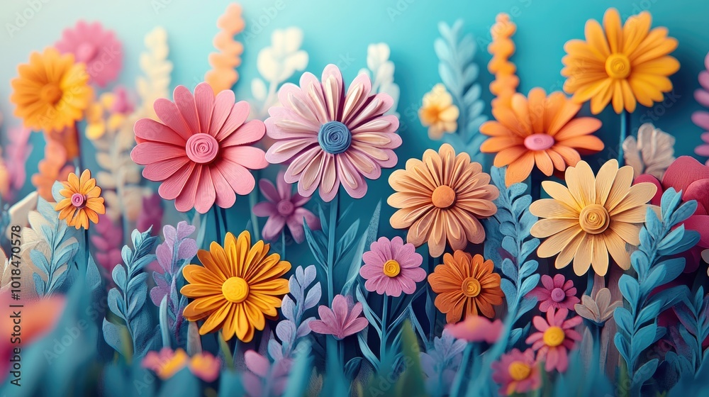 Vibrant blooms in a sunny meadow during the summer season Colorful flowers in a sunny field Vibrant blooms in a sunny meadow during the summer season Colorful flowers in a sunny field