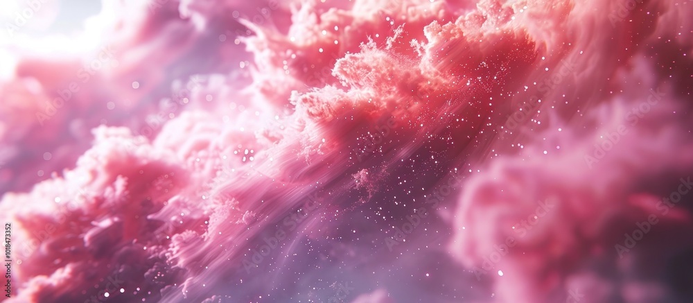 Obraz premium Breathtaking abstract image depicting a mesmerizing cosmic explosion in a vibrant iridescent spectrum of colors Radiating energy and luminosity creating a captivating interstellar visual experience