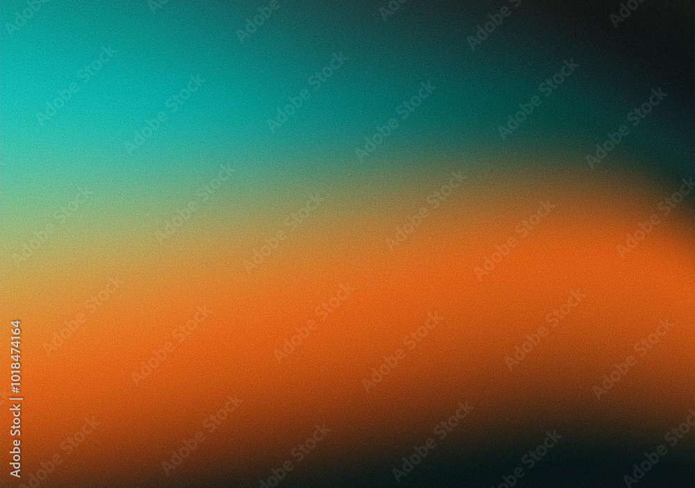 Naklejka premium Teal orange black color gradient background, grainy texture effect, poster banner landing page backdrop design