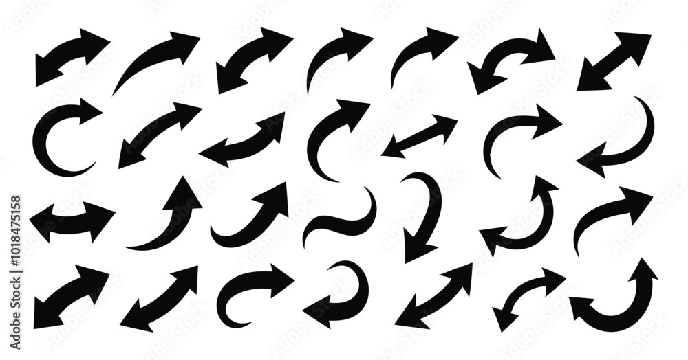 Set of Black Rotating Arrows - Vector Icons for Cycle and Refresh Concepts Set of Black Rotating Arrows - Vector Icons for Cycle and Refresh Concepts