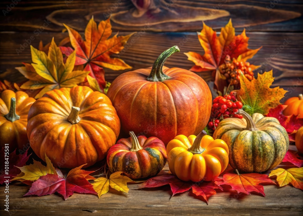 A cozy Thanksgiving backdrop adorned with vibrant autumn leaves and charming pumpkins, creating the perfect setting for team celebrations and sharing gratitude together. A cozy Thanksgiving backdrop adorned with vibrant autumn leaves and charming pumpkins, creating the perfect setting for team celebrations and sharing gratitude together.