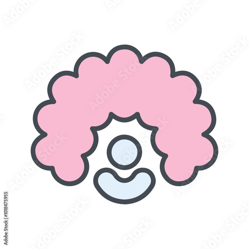 Clown Wig Vector Icon