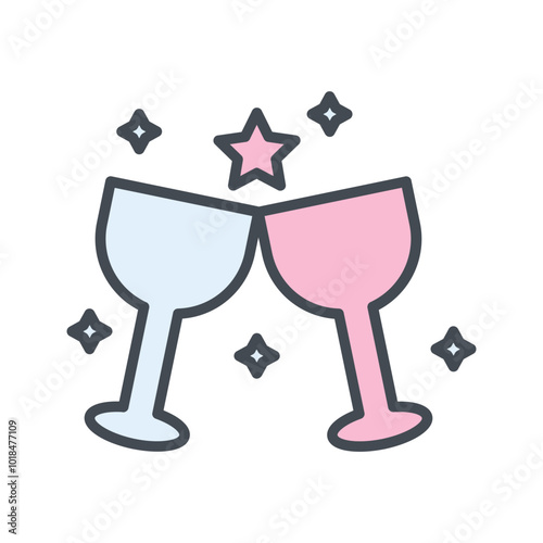 Wine Party Vector Icon