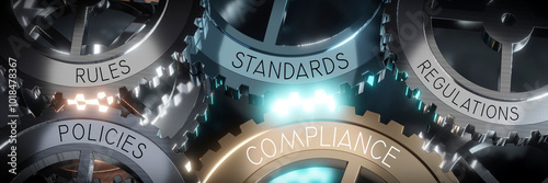 Compliance - gears concept - 3D illustration