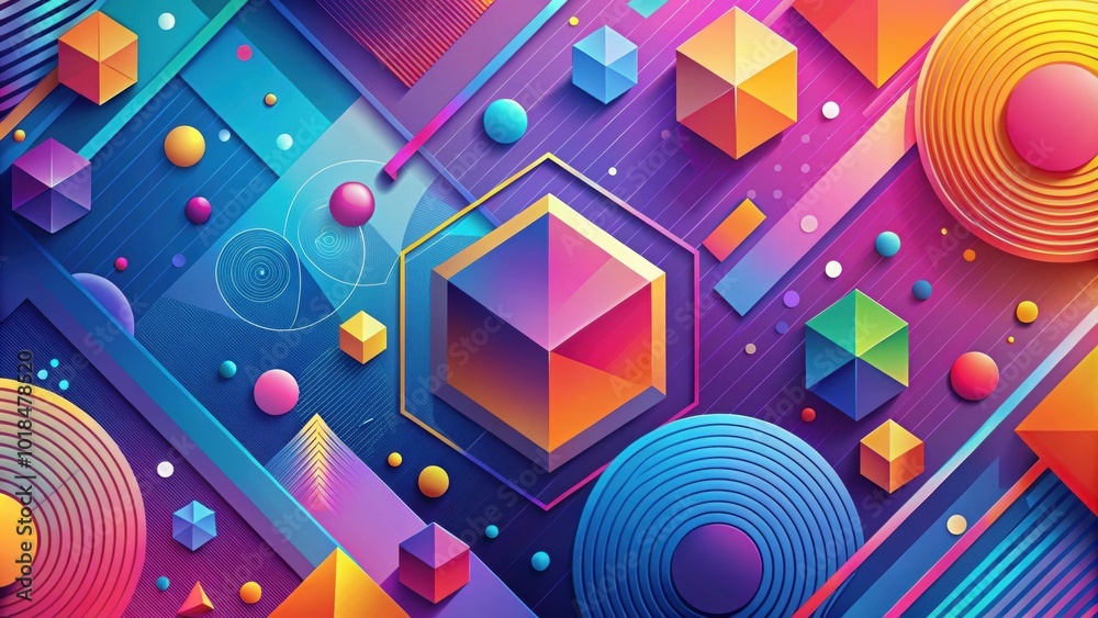 Abstract background with vibrant colors and geometric shapes, abstract, background, vibrant, colors, geometric, shapes