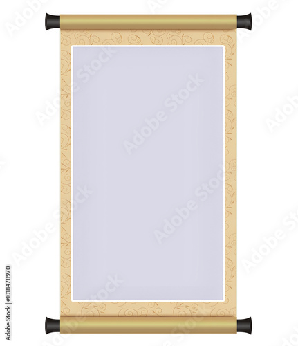 Chinese imperial edict. Old paper background,  Chinese painting frame, page, 3d illustration, 3d re