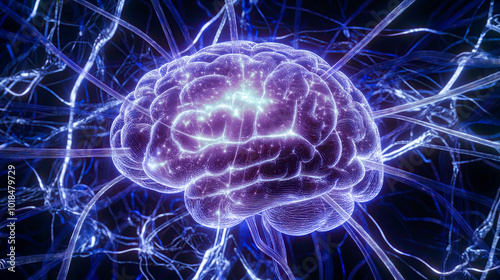 connected brain, visual metaphor, Ai generated