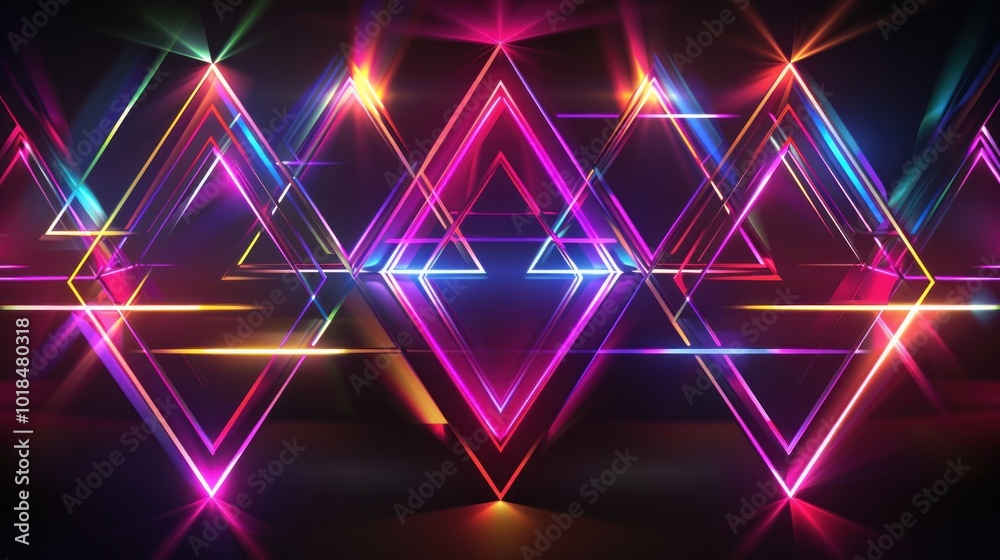 Abstract Neon Geometric Shapes Abstract Neon Geometric Shapes