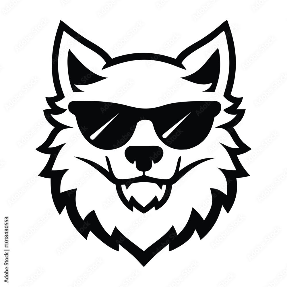 Fototapeta premium Wolf Icon in Sunglasses – Logo Design