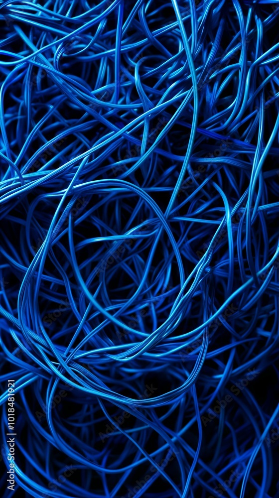 Abstract Blue Cables: A Tangled Web of Connections Abstract Blue Cables: A Tangled Web of Connections