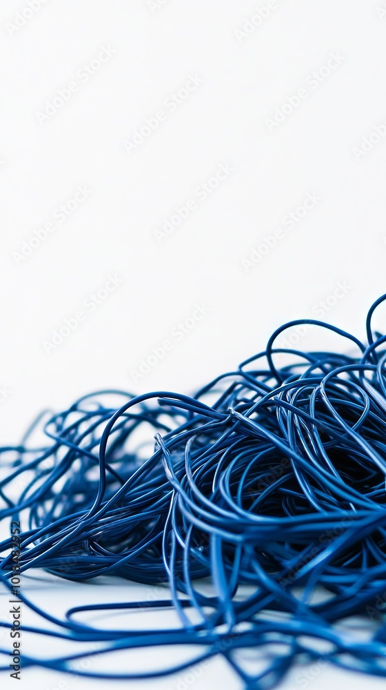 Blue Electrical Wire Tangle - Abstract Close Up Blue Electrical Wire Tangle - Abstract Close Up