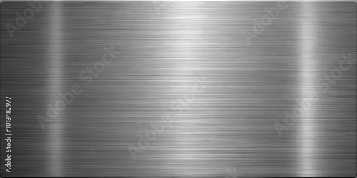 A Smooth and Shiny Silver Metal Plate with Fine Horizontal Lines and a Subtle Gradient