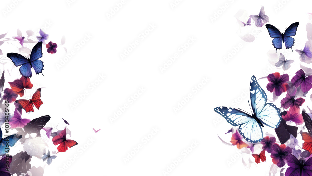 PNG Butterfly flower insect purple.