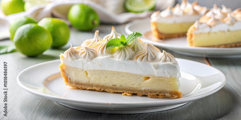 Delicious slice of lime meringue pie on a white plate , dessert, lime, meringue, pie, slice, sweet, tasty, bakery, pastry, food Delicious slice of lime meringue pie on a white plate , dessert, lime, meringue, pie, slice, sweet, tasty, bakery, pastry, food