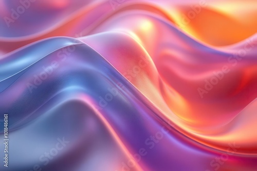 iridescent 3d wave form flowing holographic texture abstract motion design element