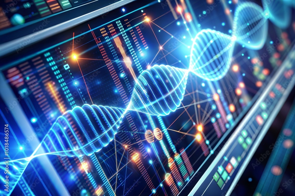 Innovation digital representation of dna double helix structure Innovation digital representation of dna double helix structure