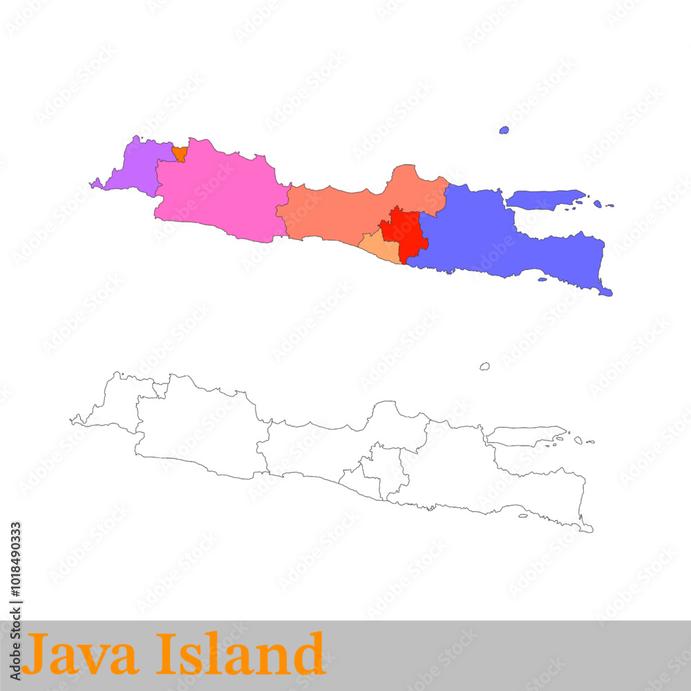Obraz premium silhouette map of java island indonesia