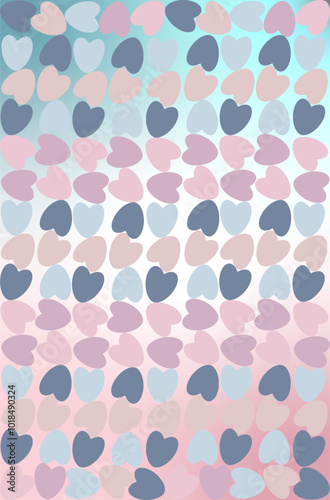 Pastel Hearts Pattern: Romantic Soft Color Background Design