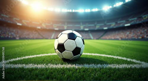 soccer ball on stadium