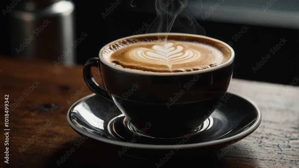 Coffee, Cup, Steam, Coffee Beans, Boiling Water, Plate, Spoon Coffee, Cup, Steam, Coffee Beans, Boiling Water, Plate, Spoon