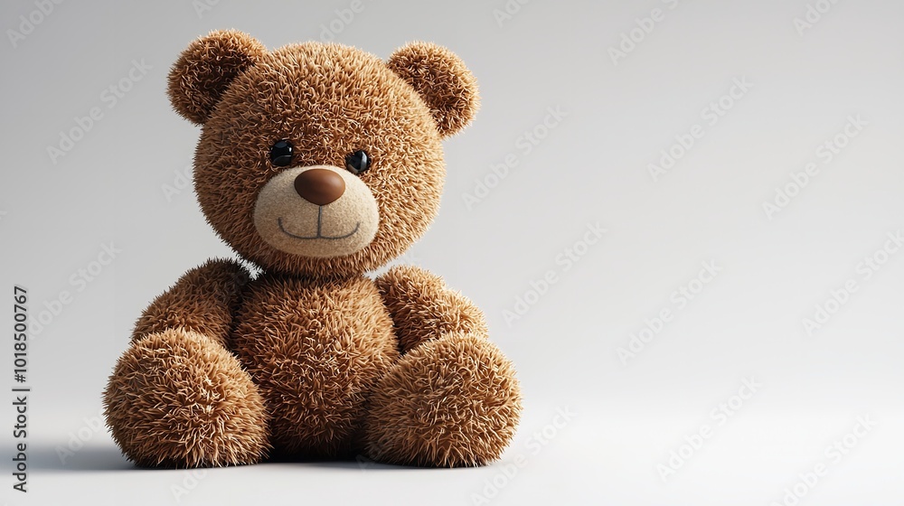 Obraz premium Brown Teddy Bear Sitting on White Surface