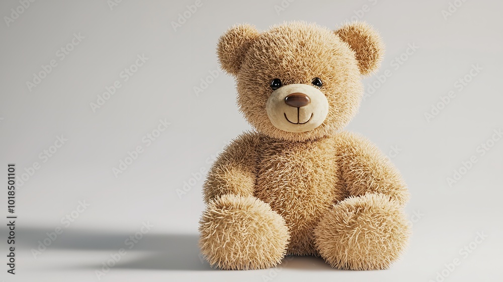 Obraz premium Brown Teddy Bear Sitting on White Surface