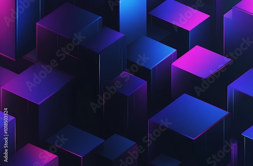 Modern black and blue cube pattern with gradient effects for tech wallpapers.