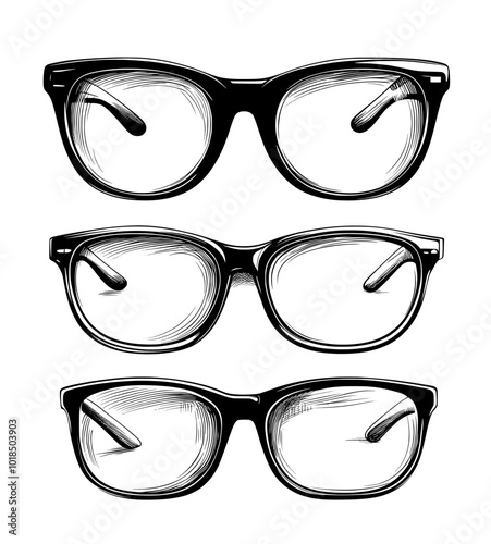 A pair of glasses, a fashion model of glasses, an optical frame for glasses