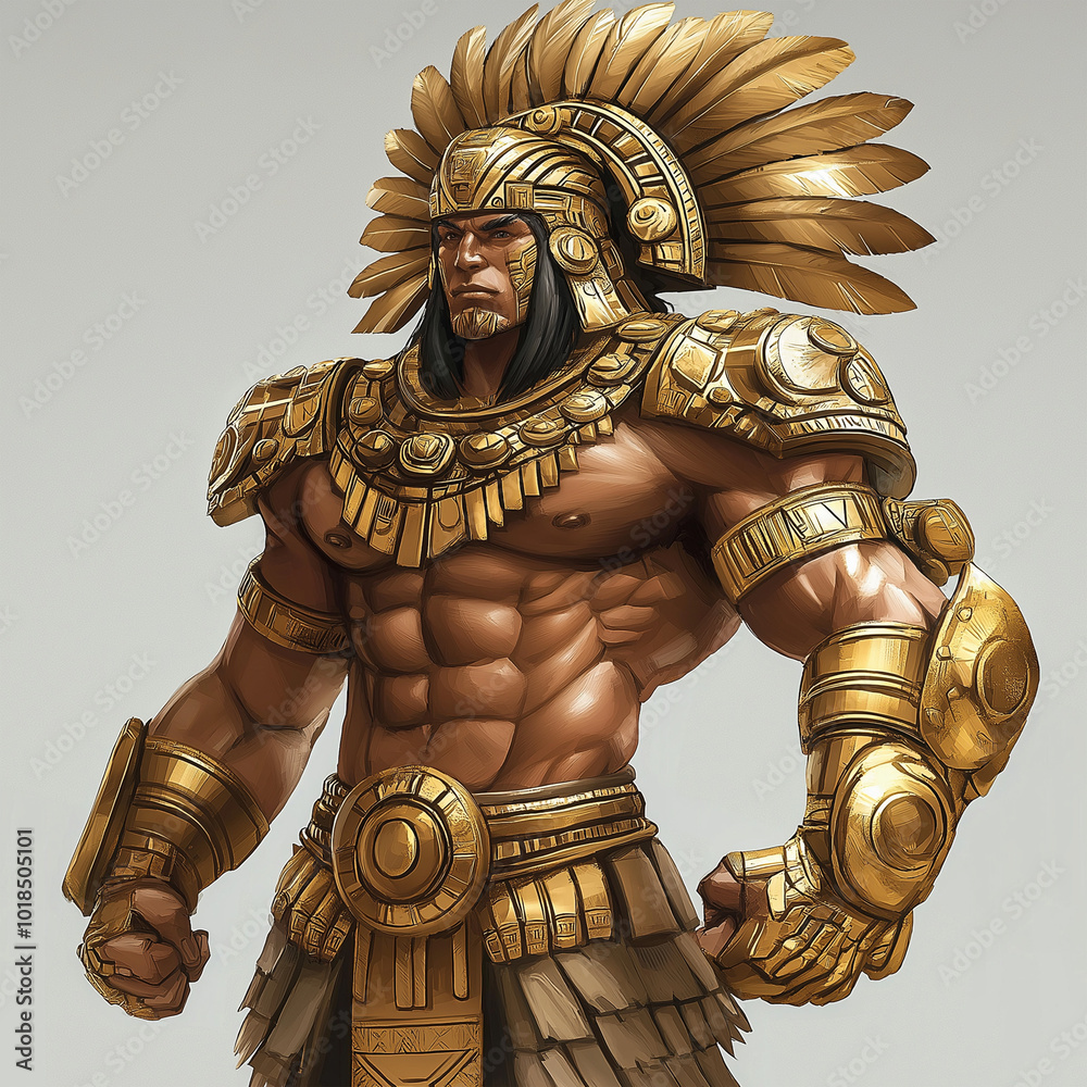 Obraz premium Aztec character for slot game, mobile game, video game, Illustration