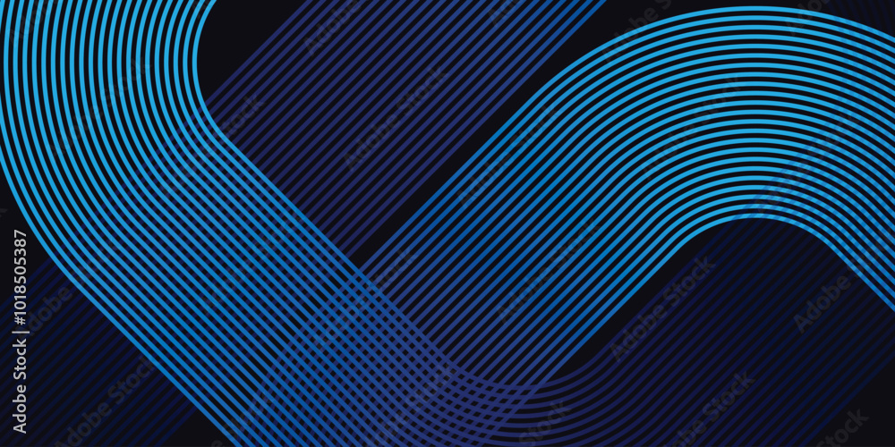 Blue abstract background. Geometric round lines pattern. Modern shiny blue gradient lines. Futuristic technology graphic design. Blue abstract background. Geometric round lines pattern. Modern shiny blue gradient lines. Futuristic technology graphic design.
