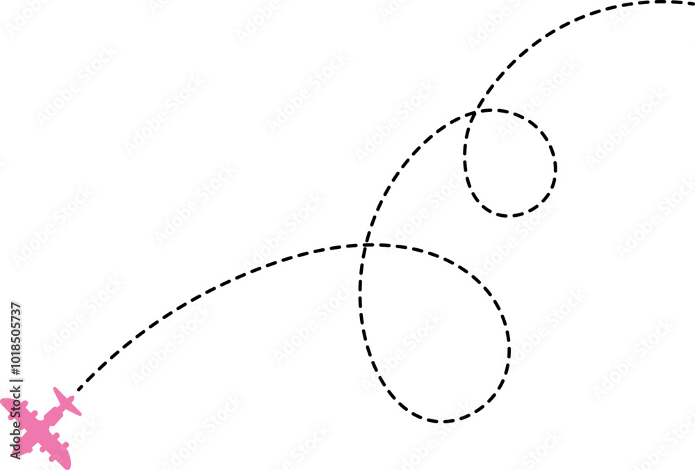 Airplane Dotted Route Line