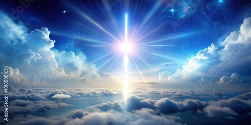 Religious celestial sky with a glowing aura of soul , spirituality, heaven, divine, ethereal, mystical, celestial, radiant