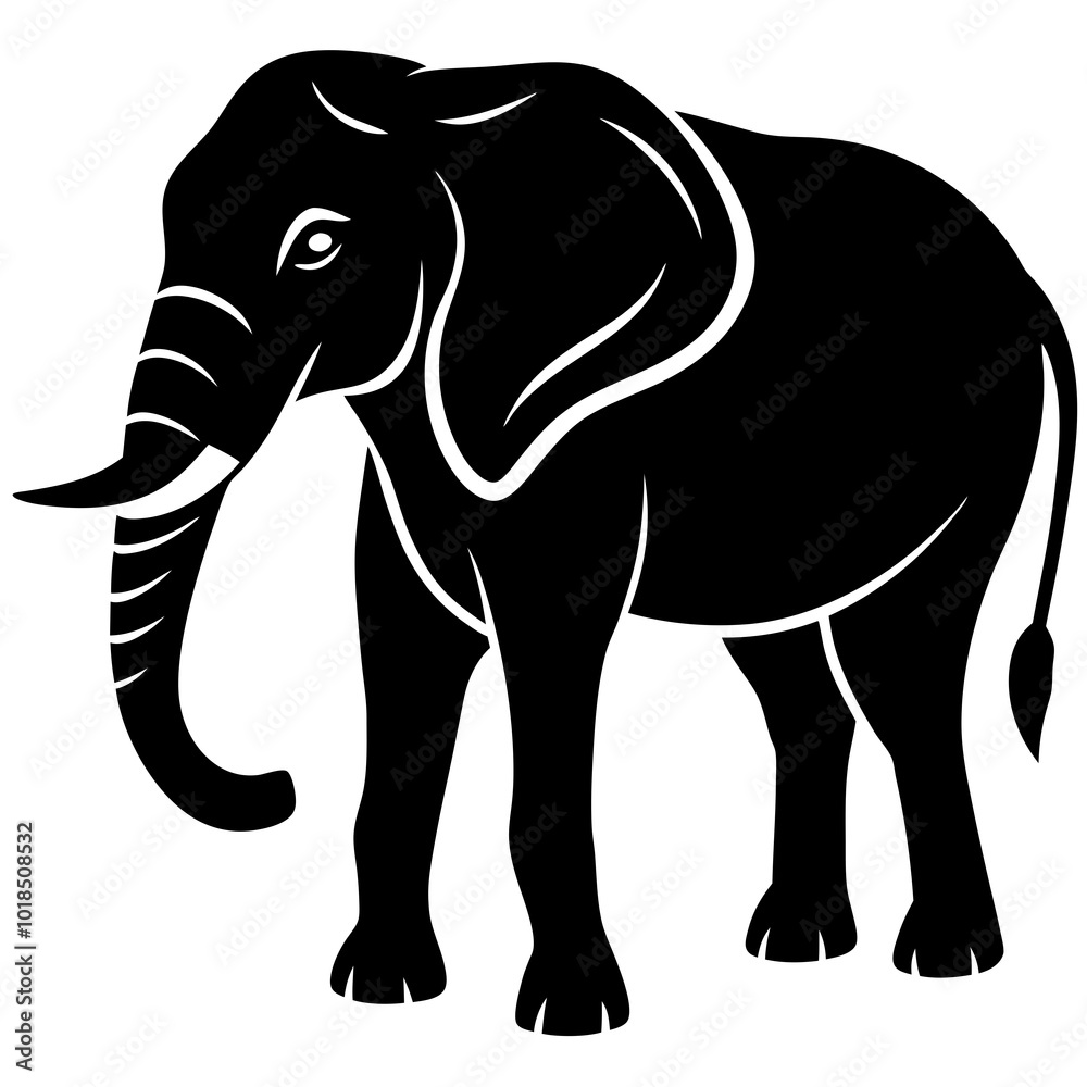 Obraz premium Elephant silhouette vector illustration 