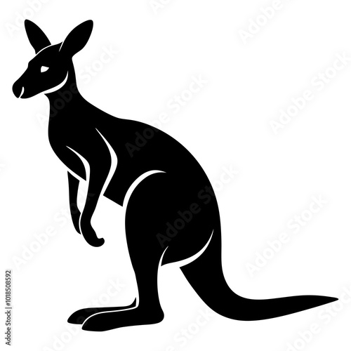  Kangaroo silhouette vector illustration 