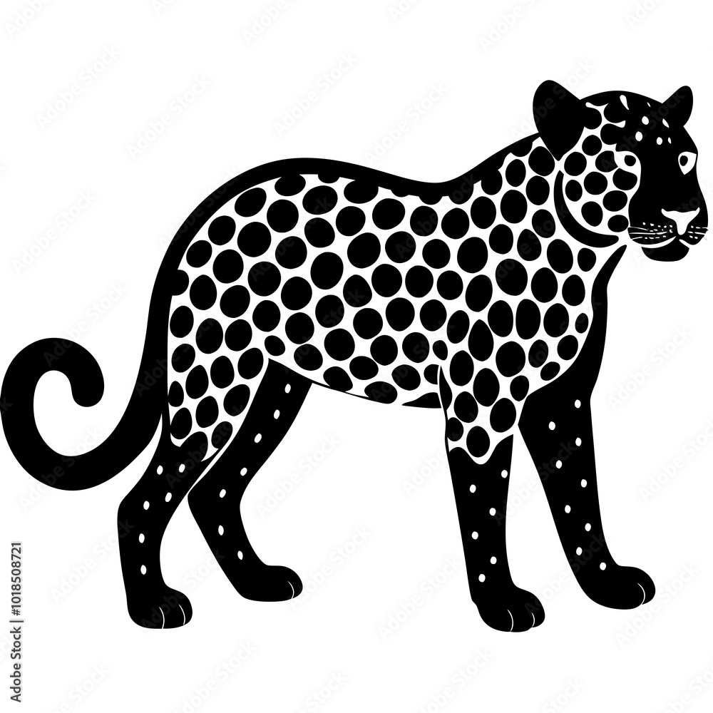  Leopard silhouette vector illustration 