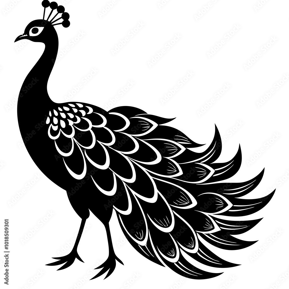 Peacock silhouette vector illustration Peacock silhouette vector illustration