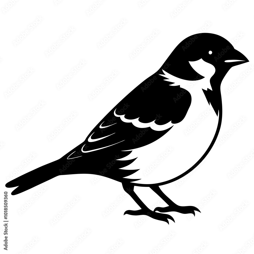 Obraz premium Sparrow silhouette vector illustration