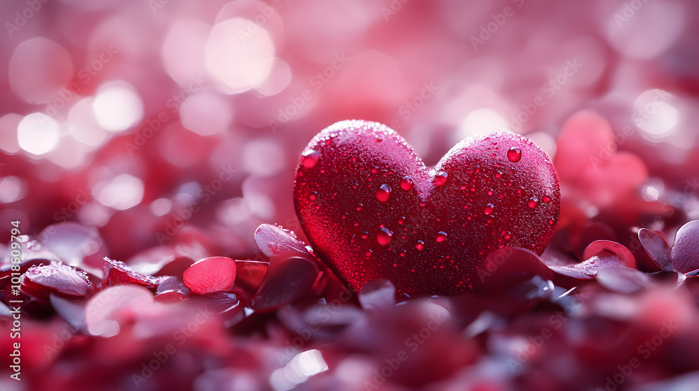 red heart with petals red heart with petals