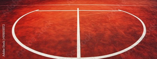 Minimalist Basketball Court Lines, abstract design featuring clean lines and shapes on a stark court surface, emphasizing simplicity and form photo