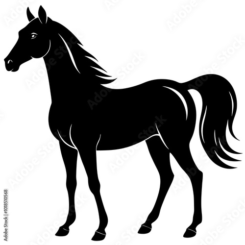 Arabian horse silhouette vector illustration 
