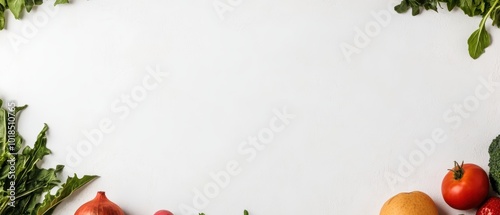 Wallpaper Mural Fresh fruits and vegetables arranged on a white background for a clean, vibrant photo composition. Torontodigital.ca