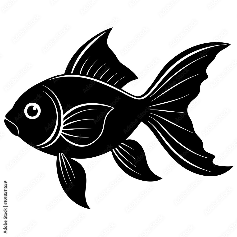 Goldfish silhouette vector illustration Goldfish silhouette vector illustration