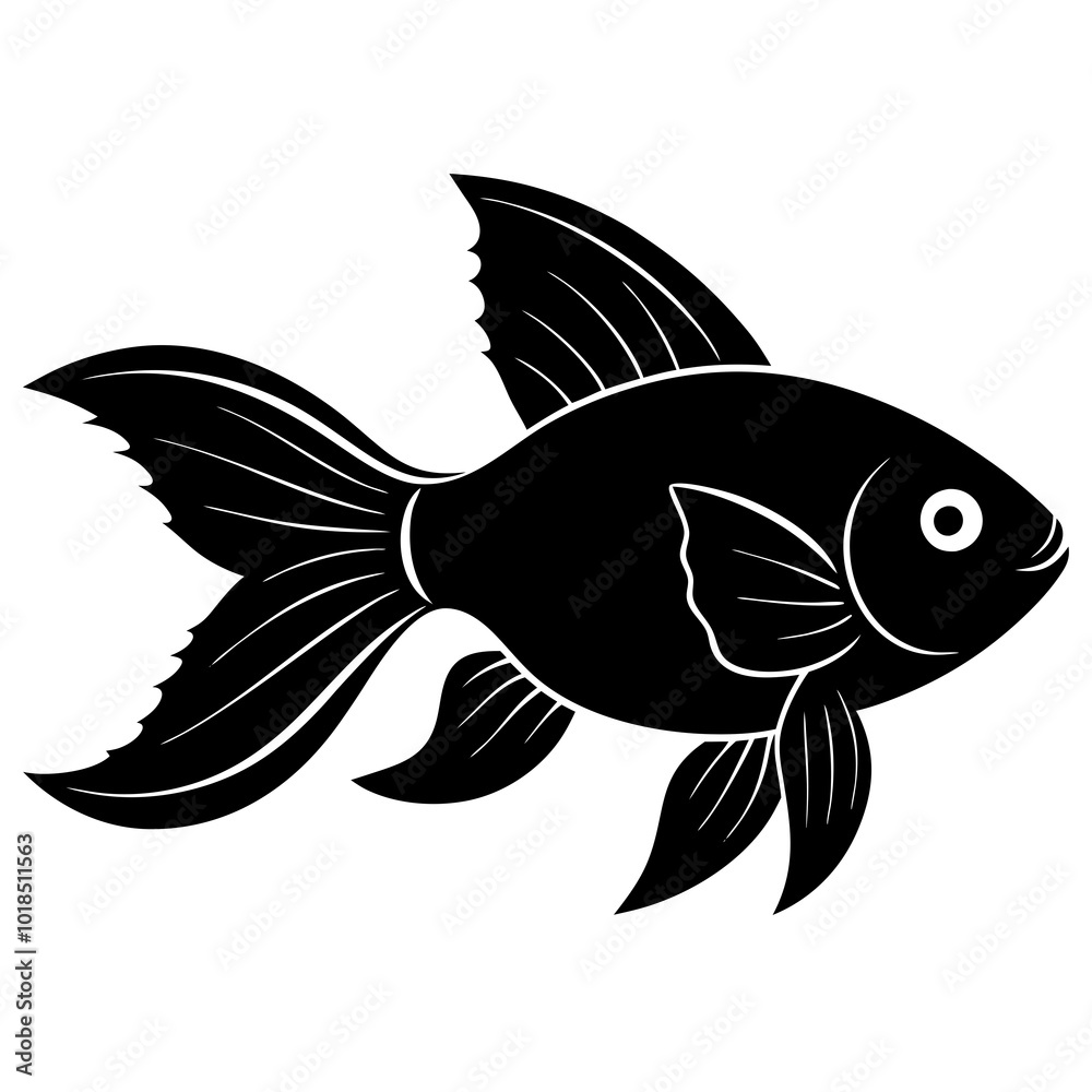 Goldfish silhouette vector illustration Goldfish silhouette vector illustration