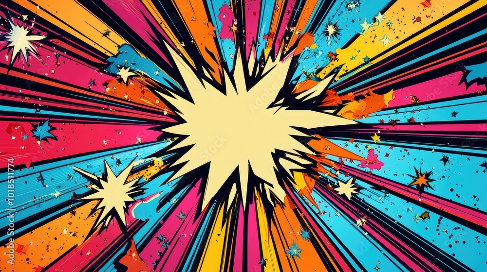 A vibrant explosion of colors radiates outward, creating a playful and dynamic background for creative projects. A vibrant explosion of colors radiates outward, creating a playful and dynamic background for creative projects.